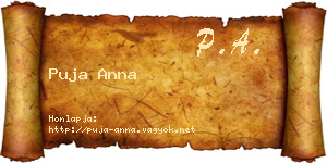 Puja Anna névjegykártya